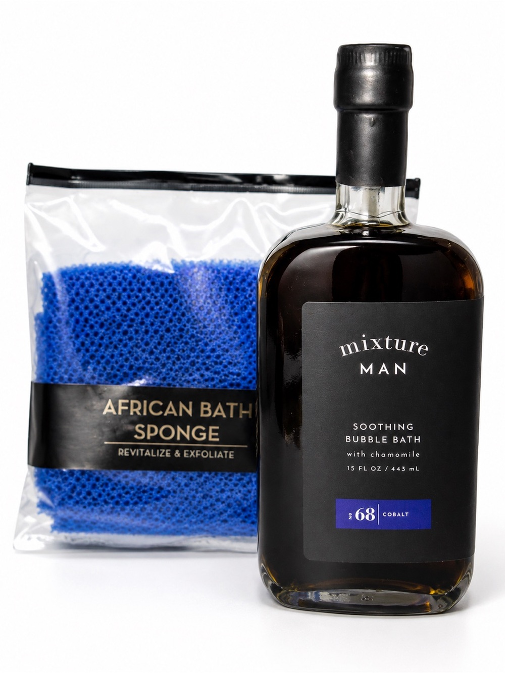 Mixture Man Soothing Bubble Bath Chamomile African Bath Sponge Set Cobalt No. 68